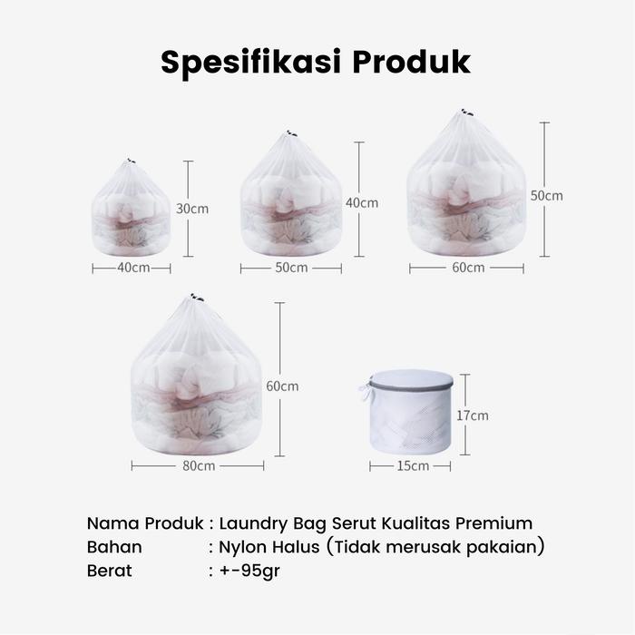 Laundry Bag Serut Laundry Net Serut Kantong Jaring Bra Jaring Serut