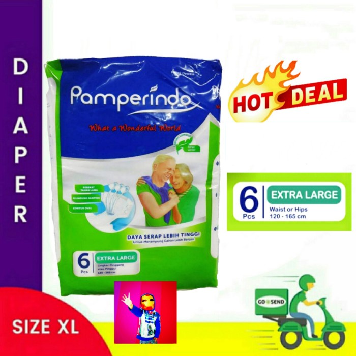 Pamperindo Popok Dewasa Adult Diapers Size XL 6 pcs