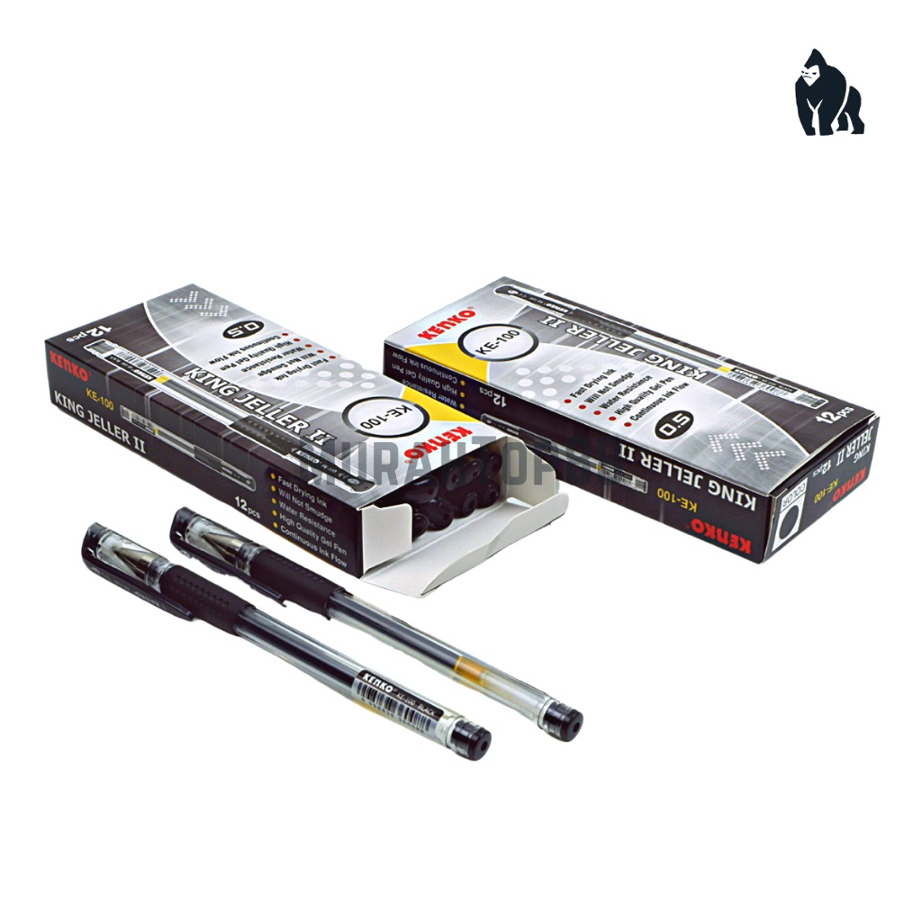 

Pulpen Gel Kenko Ke-100 King Jeller Ii 0.5 Mm /Bolpen Pena Grosir Warna Hitam Black Isi 12 Pcs [Per