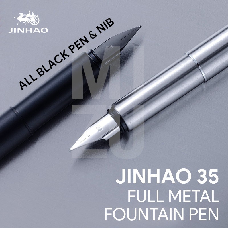

Jinhao 35 Sleek Full Metal Fountain Pen Stainless Steel Iridium Nib