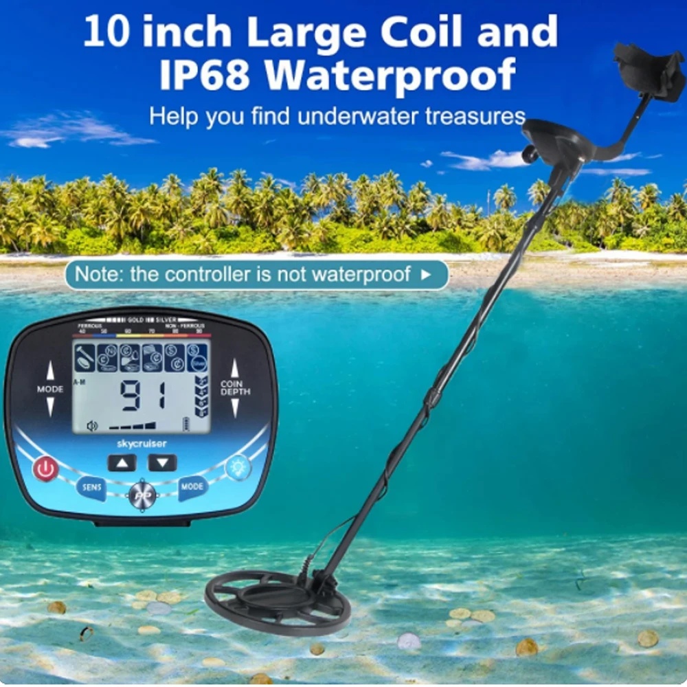 NEW MD910B Metal Detector Professional Treasure Hunter Detector Metal Pinpointer Waterproof Undergro