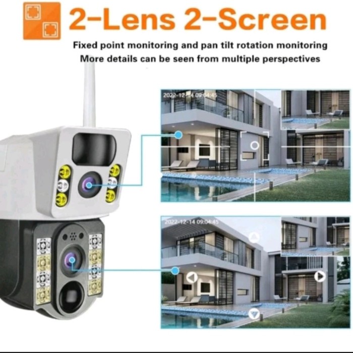 TURBO CCTV CCTV 4G Dual Lens Solar Panel Camera Outdoor CCTV Camera PIR 8MP