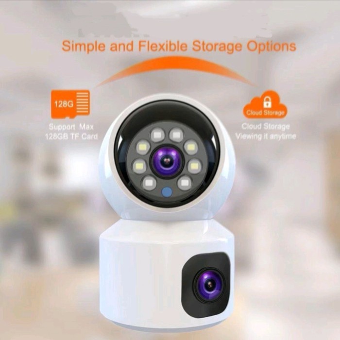 CCTV Indoor Dual Lens 8MP PTZ Icsee CCTV wifi dual lensa