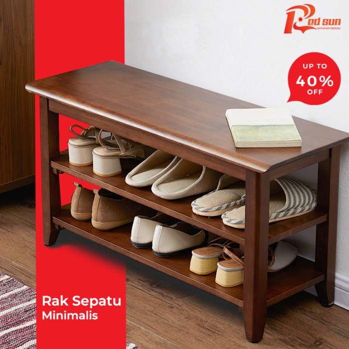 Rak sepatu kayu / Rak sepatu / rak sepatu minimalis / rak sepatu tutup *
