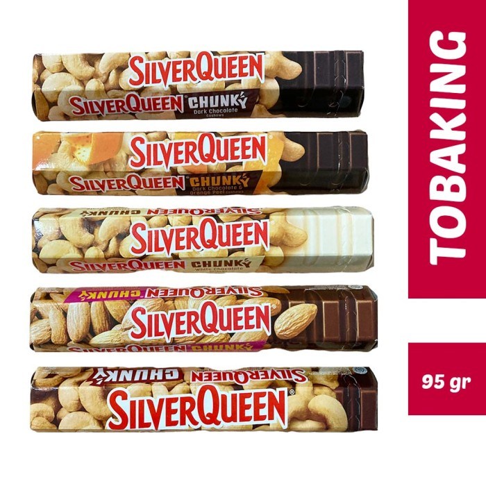 

(TopSeller) Silverqueen Chunky Bar 95 gr Silver Queen Dark White Cokelat Almond