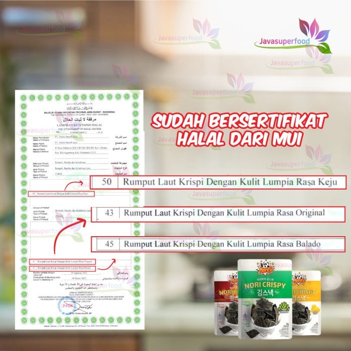 

(TopSeller) [PROMO BELI 3GRATIS1] Norigo Seaweed Snack Rumput Laut Halal 20g