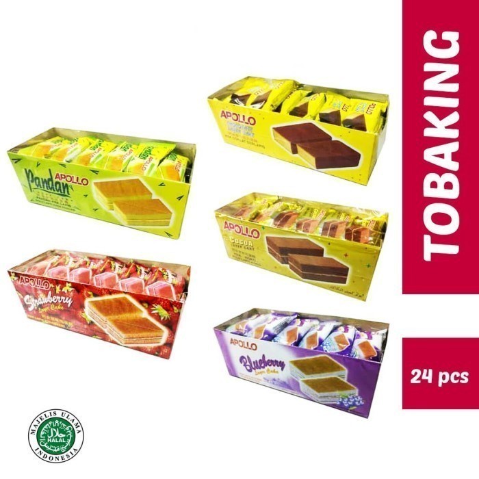 

(TopSeller) Apollo Layer Cake Bolu Lapis Cokelat Pandan Blueberry Strawberry 24 bj