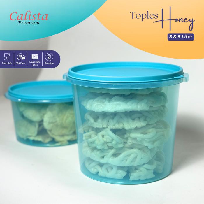[CALISTA] Toples Kerupuk set 3 pcs - Toples Honey 5 liter