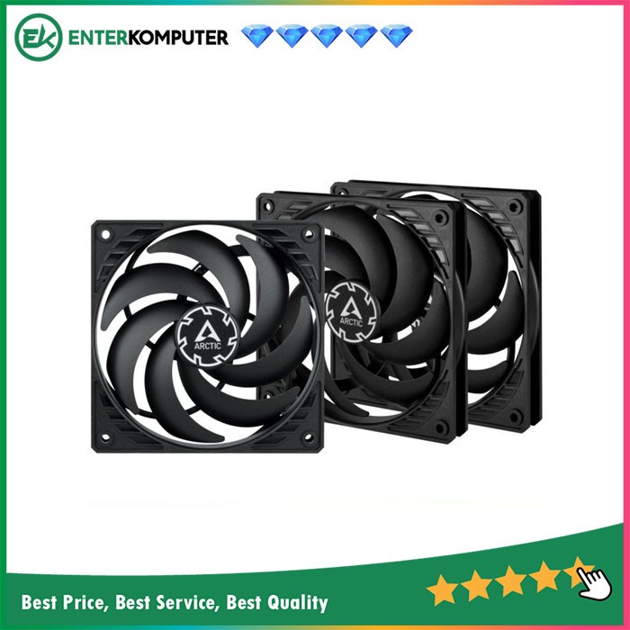 Arctic P12 Slim Pwm Pst 12Cm Value Pack Case Fan (3 Pack)