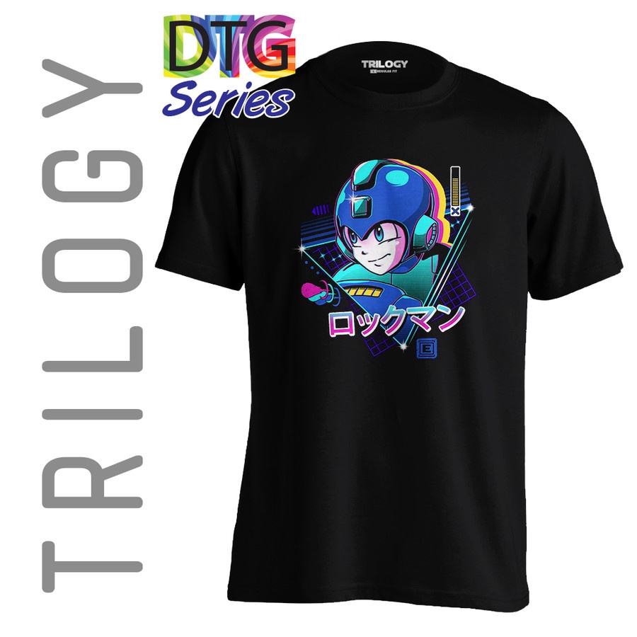 【Ori】TRILOGY DTG 0584 - MEGA MAN ROCKMAN MEGAMAN - Kaos Premium