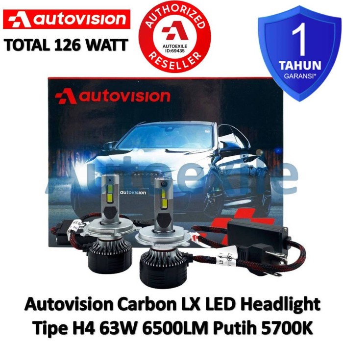 Autovision Carbon LX LED Headlight H4 12V Putih Lampu Mobil High Low