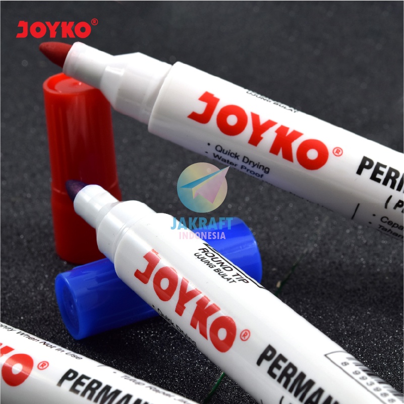 

(12 Pcs) Grosir Spidol Permanen Tidak Bisa Dihapus Joyko Pm-17 Hitam Black / Pm-18 Biru Blue / Pm-19