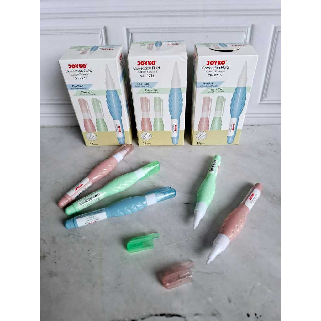 

Isi 12 Pcs Tip Ex Cair Joyko Pastel Cf-P236 / Correction Fluid Cair Tipex 236 Atk
