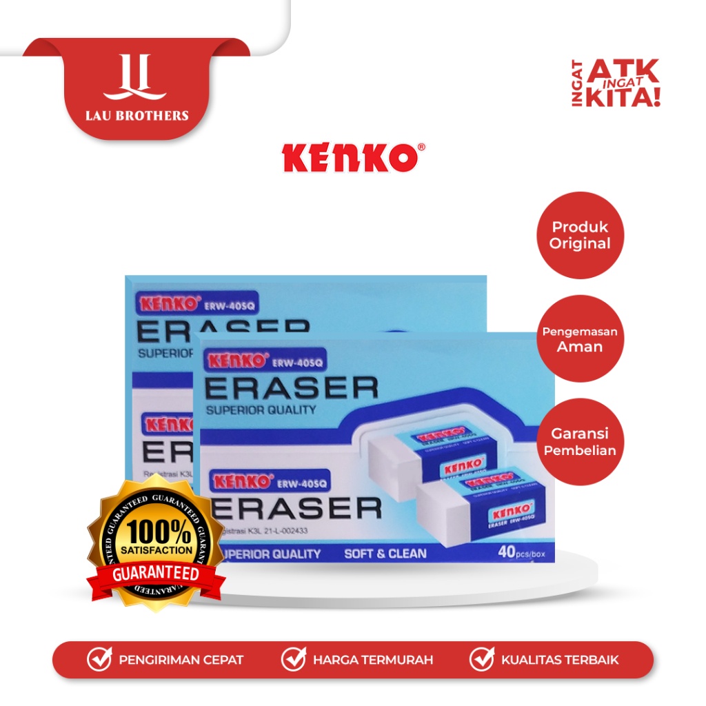 

Kenko Penghapus/ Eraser Erw-40Sq (1Pack/ 40Pcs)