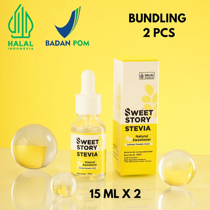 

[ BUNDLING 2 PCS ] Sweet Story Stevia Cair Pemanis Alami 0 KALORI