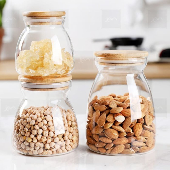 (Expert) Toples Kaca Makanan Storaged Jar Display Food 600ml
