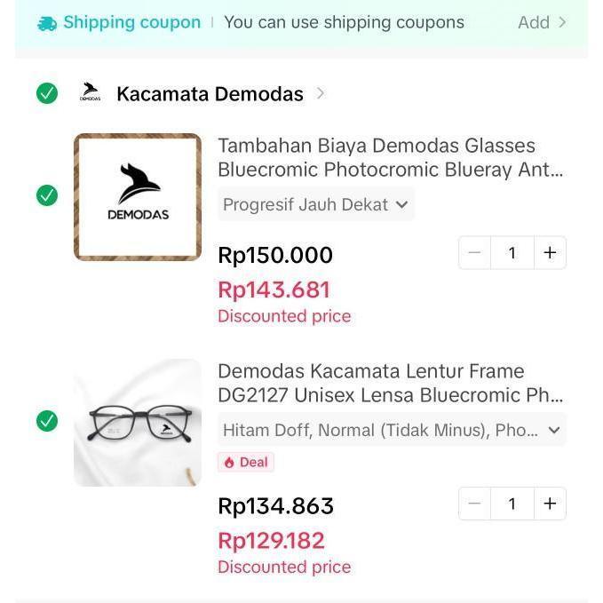 SALE TERHOTT TAMBAHAN BIAYA DEMODAS GLASSES SILINDER, PROGRESIF BLUECROMIC PHOTOCROMIC BLUERAY