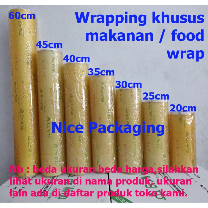 (Expert) Plastik wrapping makanan / food wrap uk 60cm