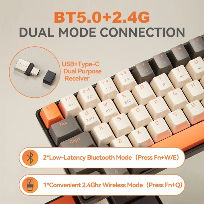 [Expert] Ziyoulang K68 Wireless Mechanical Keyboard Bluetooth Multi Devices