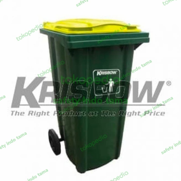Terbaru- Krisbow Tempat Sampah Roda 120 ltr liter Plastik Kuat Awet