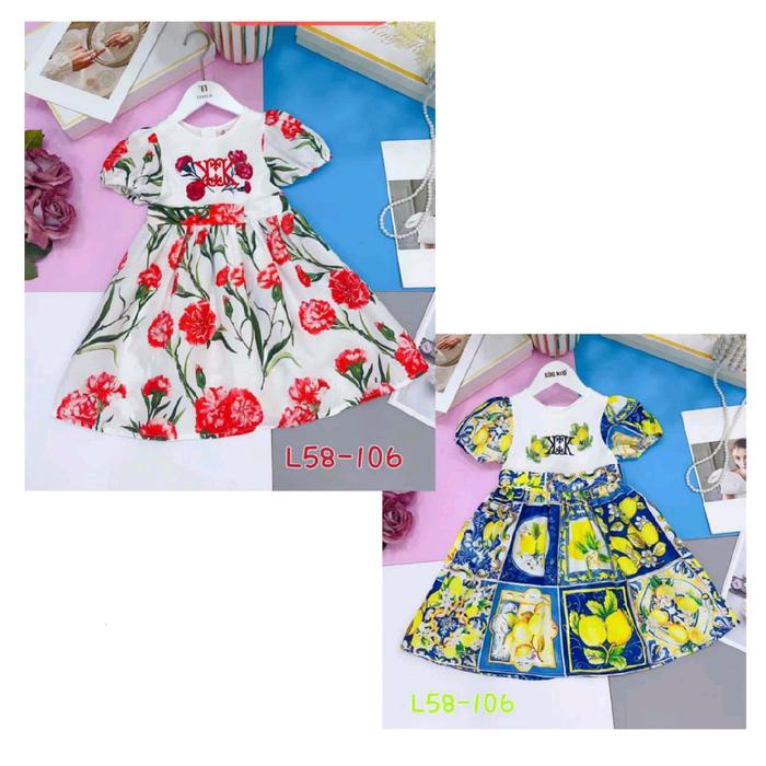 SALE TERBARU L58106 KING KIDS DRESS ANAK PEREMPUAN USIA 2-7 TAHUN READYY