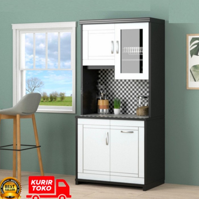 MacamKita- Lemari sayur/Rak Sayur 2 Pintu Datar Cat Duco