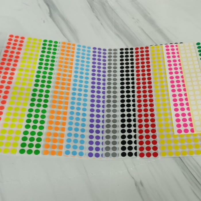 

Label Stiker Warna 8 mm Bulat 8 mm Stiker Dot / SIMU BL Label