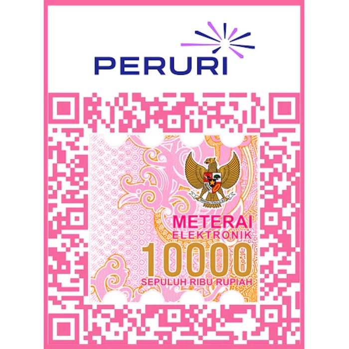 

E-Perangko eMeterai10.000/eMaterai10.000 Asli Peruri