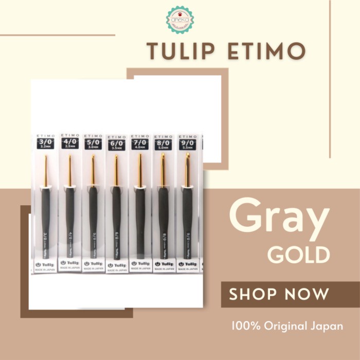

Hakpen (Alat/Jarum Rajut) Tulip ETIMO Abu-Gold / ETIMO Gray - PCS