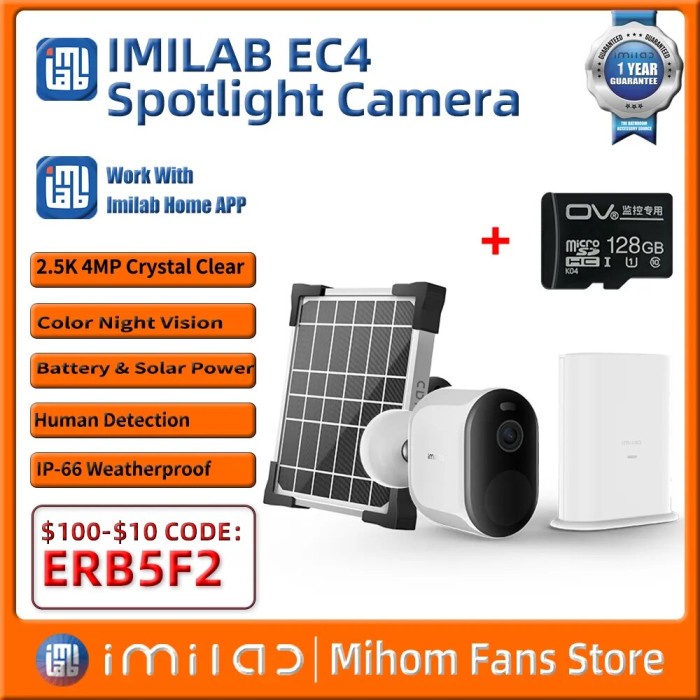 IMILAB EC4 Spotlight Camera Set 4MP Wifi 5200mAh Battery Security