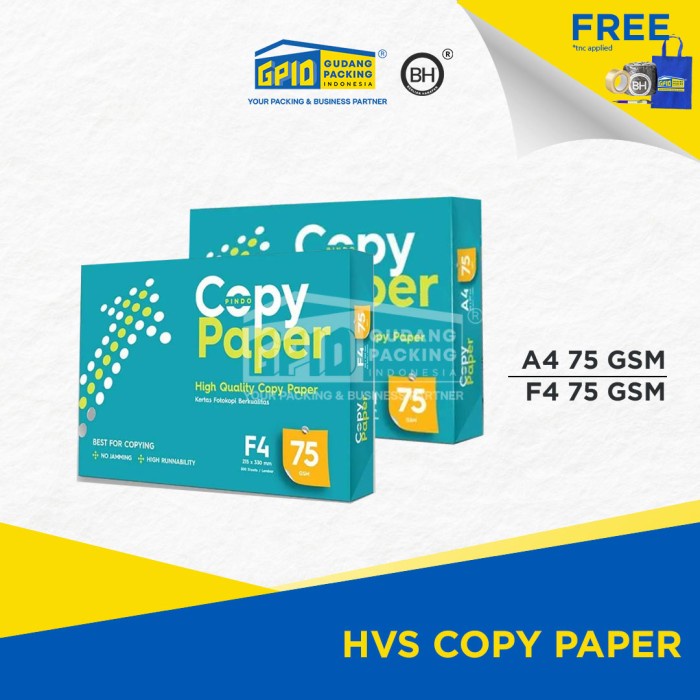 

COPY PAPER - Kertas HVS (A4 / F4) 75 Gsm