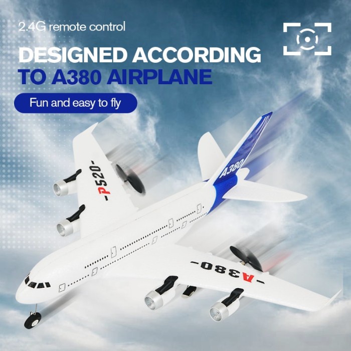 Hot Gyro Airplane Airbus A380 P520 RC Airplane Foam Toys 2.4G Fixed