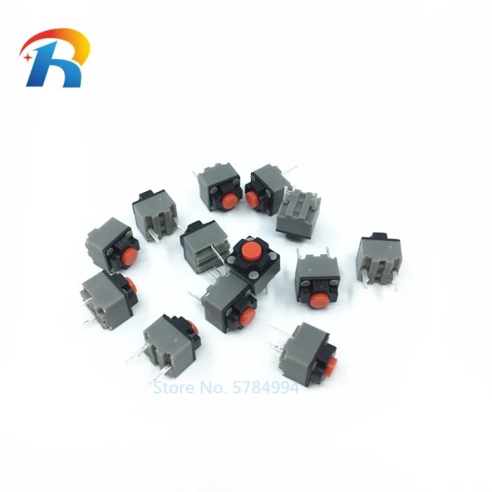 10-100Pcs 6*6*7.3 Kailh square silent micro switch Mute switch can