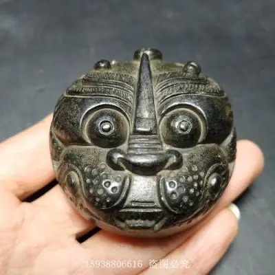 Exquisite Iron Meteorite Auspicious Beast Tiger Head Pendant Of