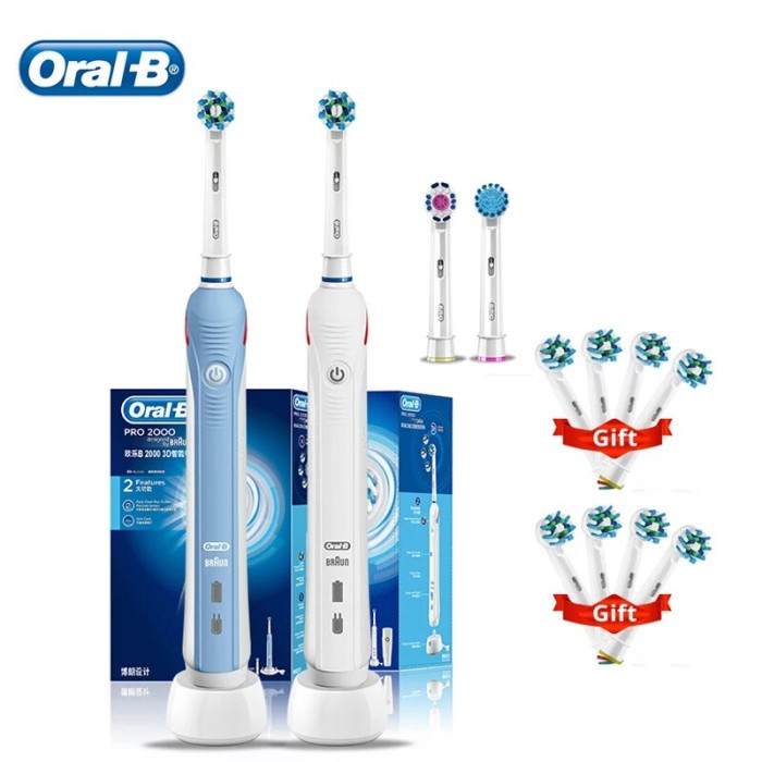 Oral B Electric Toothbrush Pro2000 4000 Rotation Clean Teeth Tooth