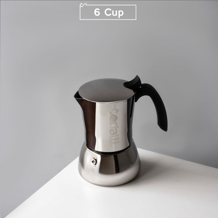 

6 Cup Mokapot Specchio Stainless 300ml Induction Coffee Maker Barista