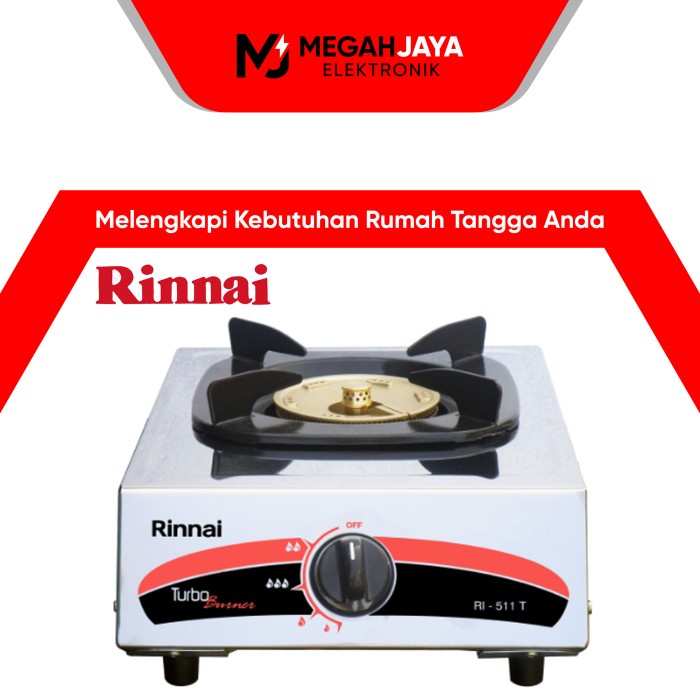 Rinnai Kompor Ri 511T / Ri-511T / Ri 511 T (1 Tungku) Garansi Resmi
