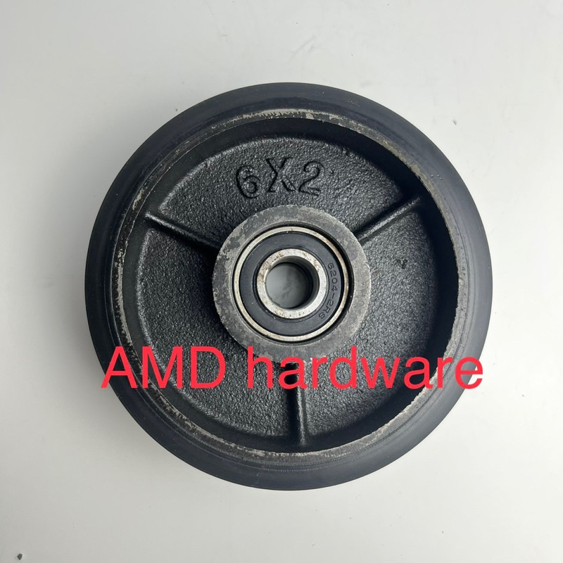 UM1 RODA HAND PALLET PU 160 X 50 mm 2T 3T 160mm X 50mm Xander Polyurethane Wheel Ban Karet Hitam 2 3