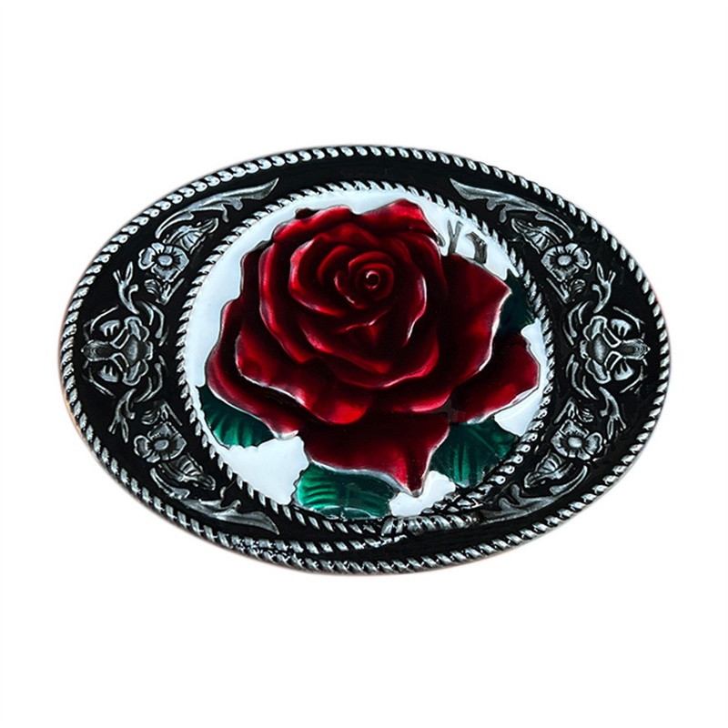 Rose Belt Buckle Western Cowboy