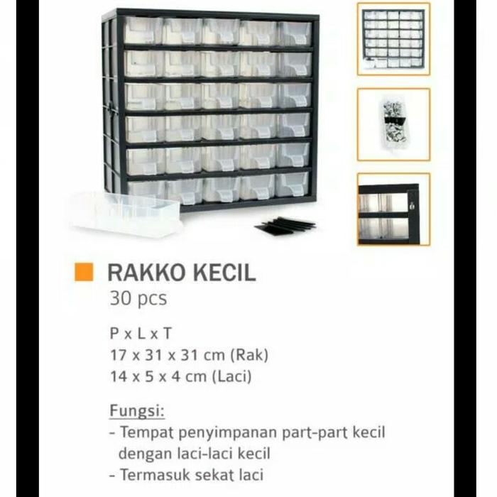 LEMARI RAK KOMPONEN RAKKO RAK PLASTIK RAKO LACI KECIL / SEDANG / BESAR