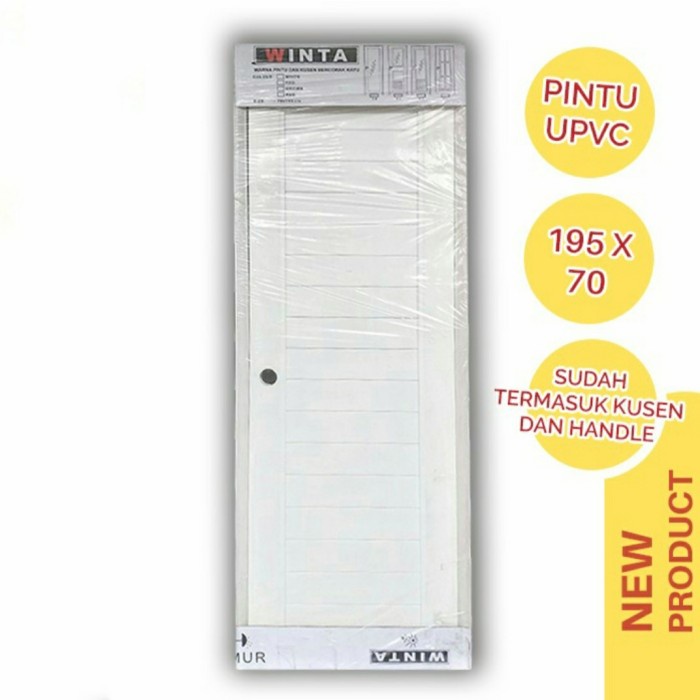 Pintu Kamar Mandi Upvc 195x70 + Handle + Kusen Komplit WINTA / PINTU