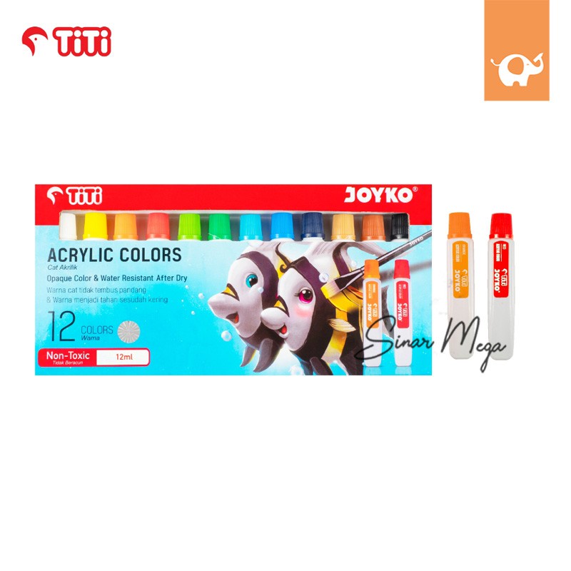 

IK! Joyko Titi Acrylic Colors Cat Akrilik ACC-12ML-12 Warna Colors Murah Berkualitas