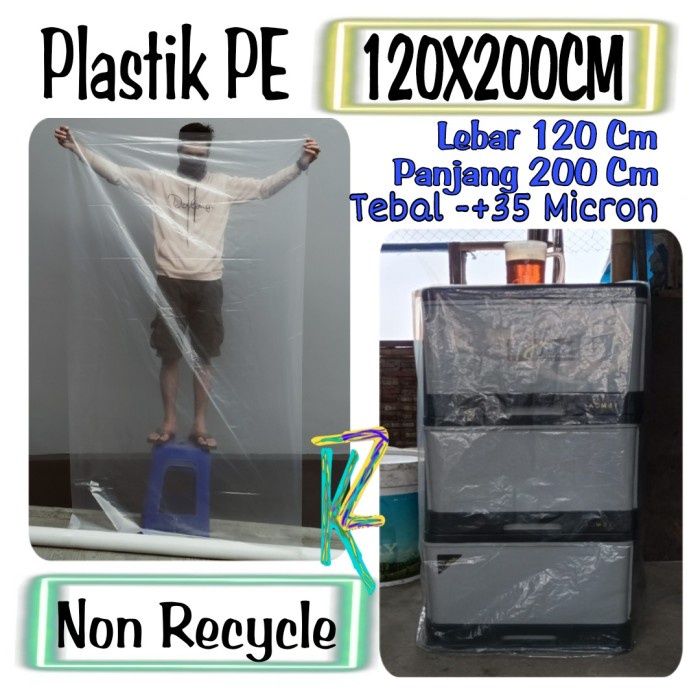 ada- Plastik PE 120 x 200 cm/ Plastik Pembungkus Kardus / Pembungkus Boneka
