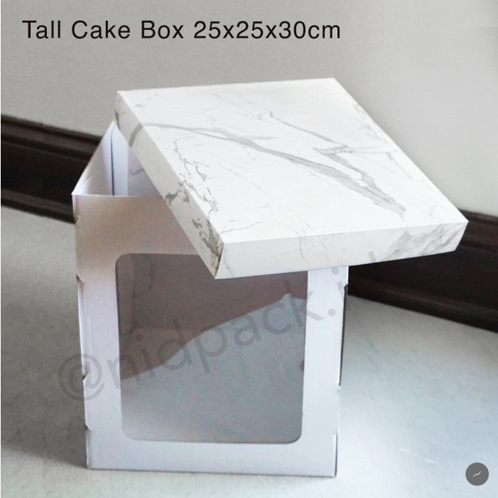 ada- Dus Kue Tinggi / Tall Cake Box (PUTIH) 25x25x30cm