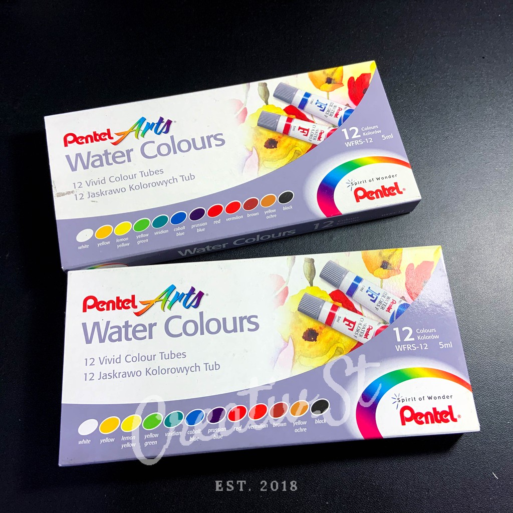 

IK! PENTEL Water Color Cat Air 12 Warna Set Paint Lukis Watercolor