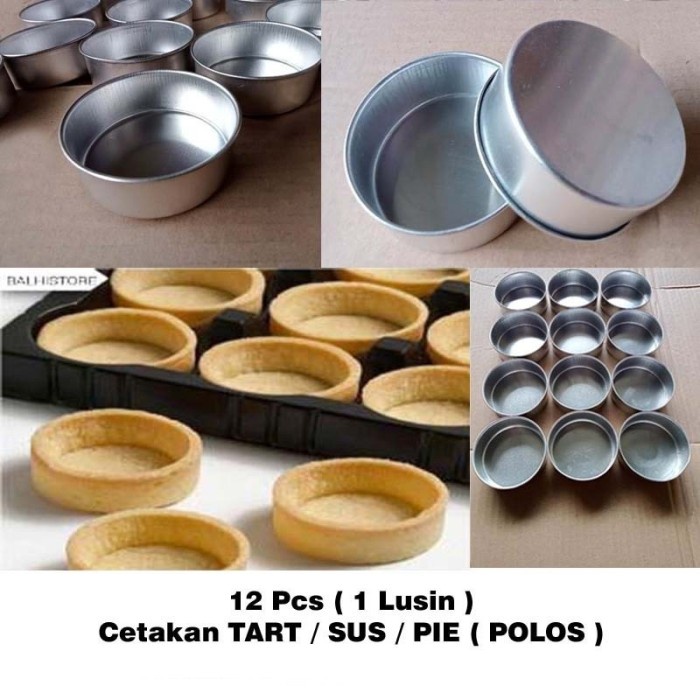 ada- isi 12 PCS Cetakan Tart let / Cetakan Tart Mini / Cetakan Pie Mini