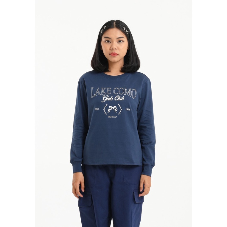 3Second Women's T-Shirt Long Sleeve Boxy Fit Cotton Lea H221224