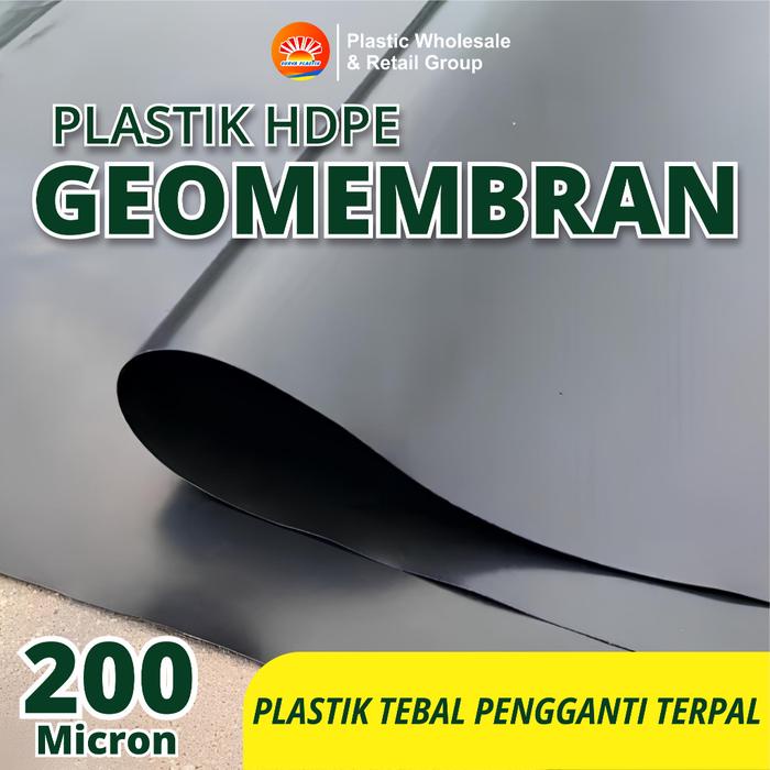 Geomembran HDPE Tebal 200 Micron Lebar 3 Meter Hitam