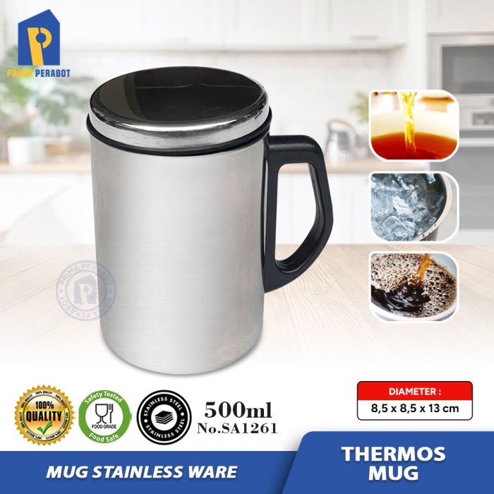 silahkan- MUG Thermos Stainless Steel 500 mL Stainless Steel Mug