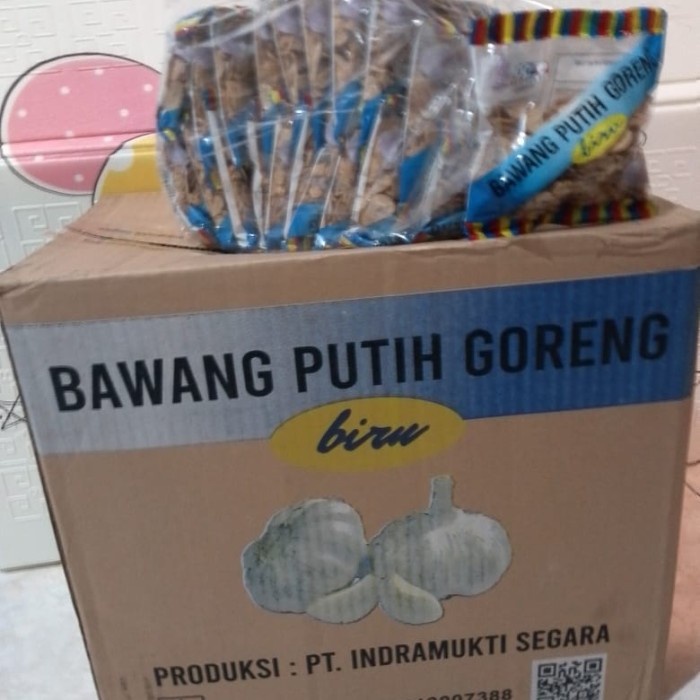 

bawang putih goreng Biru produksi sinti 1pak isi 20x50gr